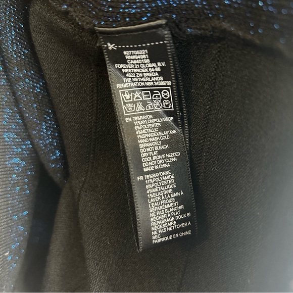 NWT Forever 21 Blue Metallic Sleeveless Geometric Bodycon Mini Dress Size Small - Picture 6 of 9